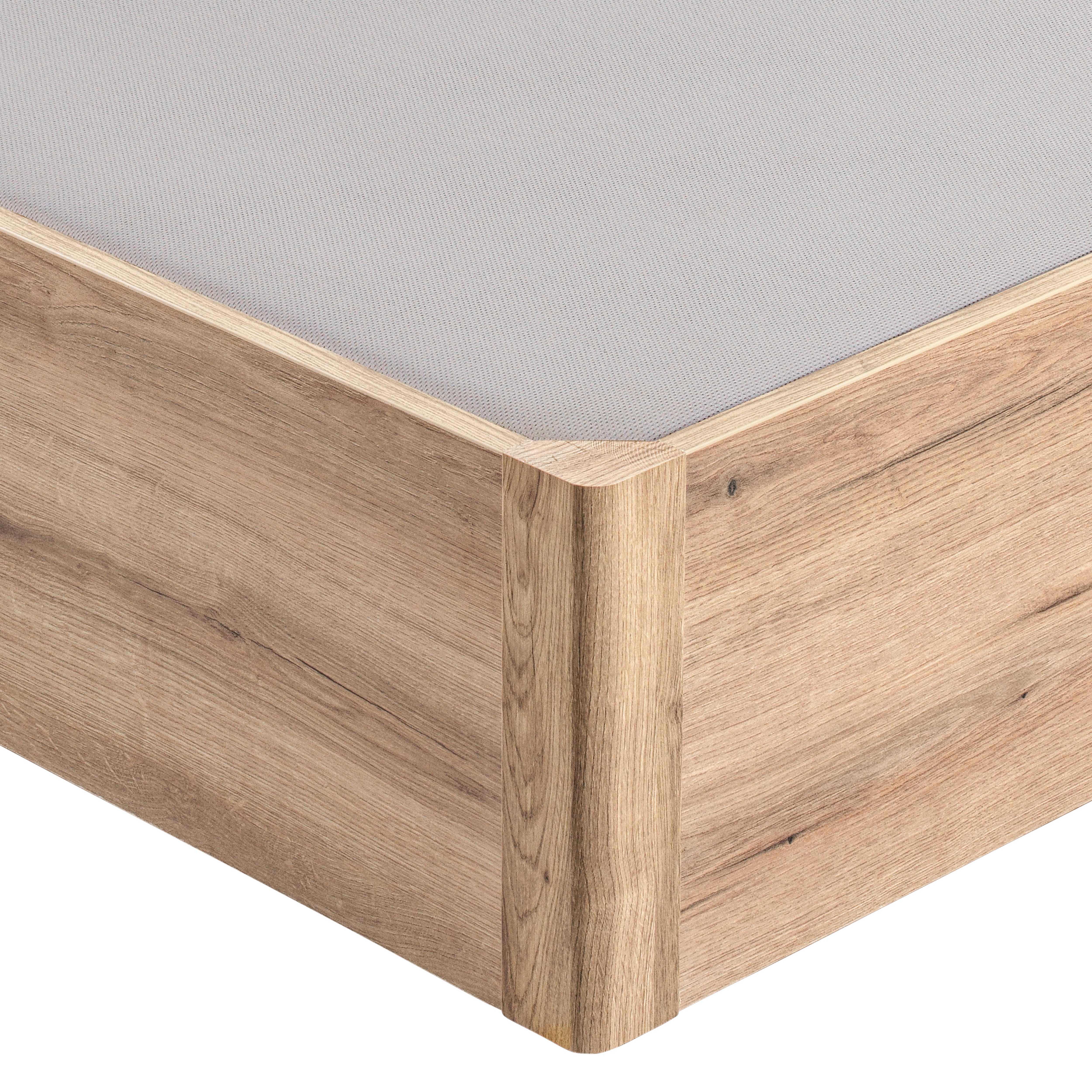 Wooden oak-coloured single-lid high-capacity folding storage base - DESIGN