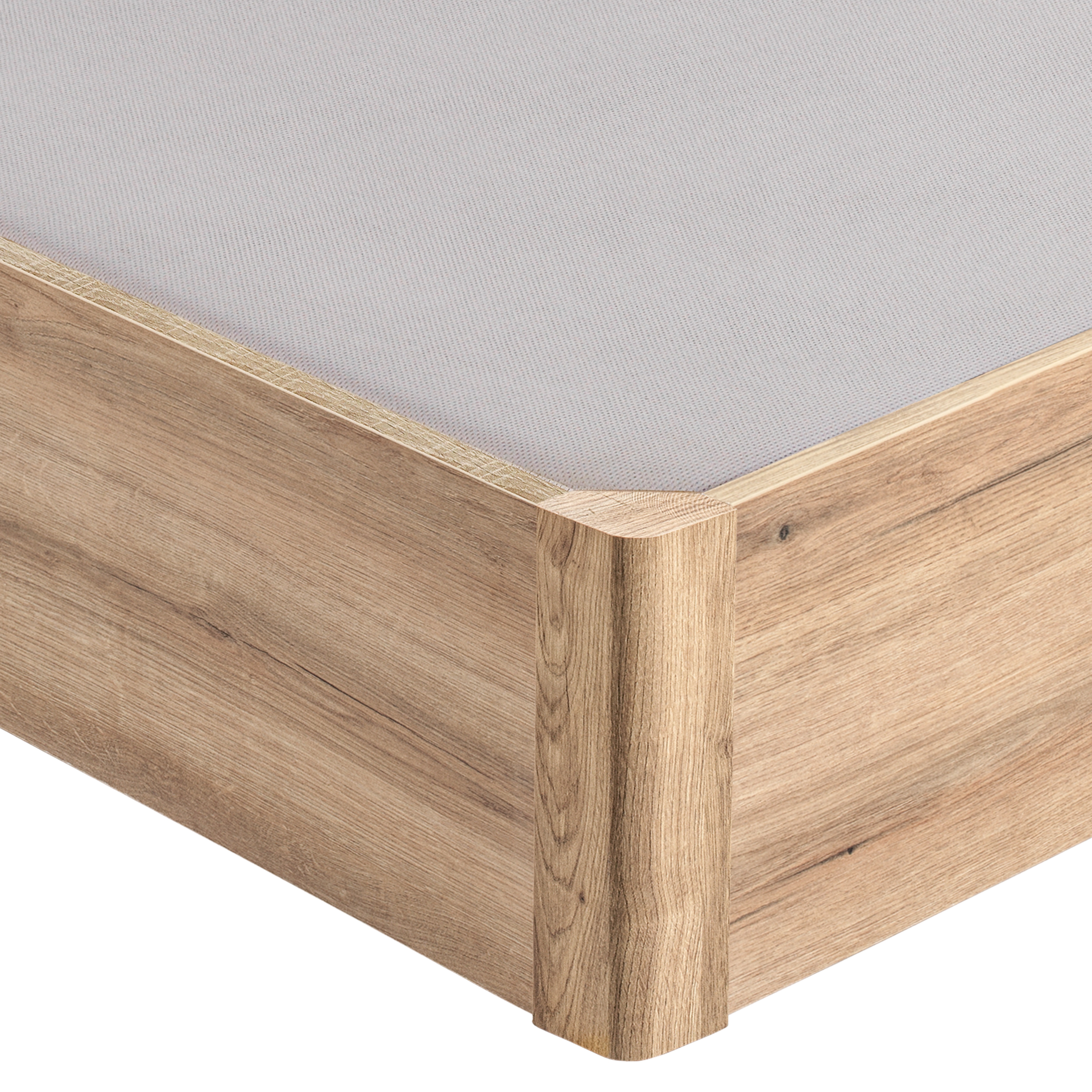 Wooden oak-coloured electric single-lid folding storage base - DESIGN