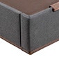 Piombo-coloured double lid electric upholstered storage base - DESIGN TAPIZADO