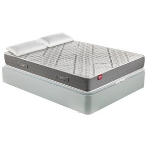 Conjunto de colchão de espuma HR, sommier de base rebatível branco e duas almofadas de visco - ELAN+AP11537+AL