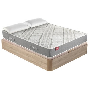 Pack de colchón de muelles Normablock, canapé abatible de color natural y 2 almohadas de visco - ARCE+AP11534+AL