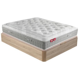 Conjunto de colchão de molas ensacadas e sommier de base rebatível em cor natural - SLEEP+AP11534
