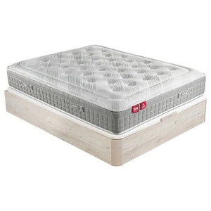 Conjunto de colchão de molas ensacadas e sommier de base rebatível em cor glaciar - SLEEP+AP11538