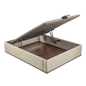 Ash-coloured high capacity upholstered folding storage base - DESIGN TAPIZADO