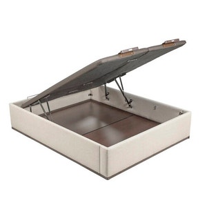 Aspen-coloured high capacity, double lid upholstered folding storage base - DESIGN TAPIZADO