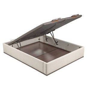 Sommier com arrumação forrado com tampa dupla aspen - DESIGN TAPIZADO