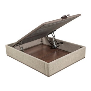Ash-coloured high capacity electric upholstered storage base - DESIGN TAPIZADO