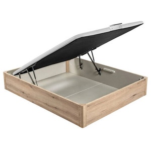 Wooden oak-coloured single-lid folding storage base - DESIGN