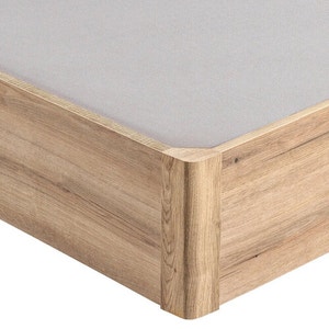 Wooden oak-coloured electric single-lid folding storage base - DESIGN
