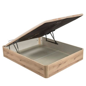 Oak-coloured high capacity folding storage base - NATURBOX 2.0 PLUS