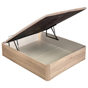 Natural-coloured high capacity double lid folding storage base - NATURBOX 2.0 PLUS