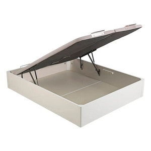 Wooden white-coloured dual-lid high-capacity folding storage base - DESIGN