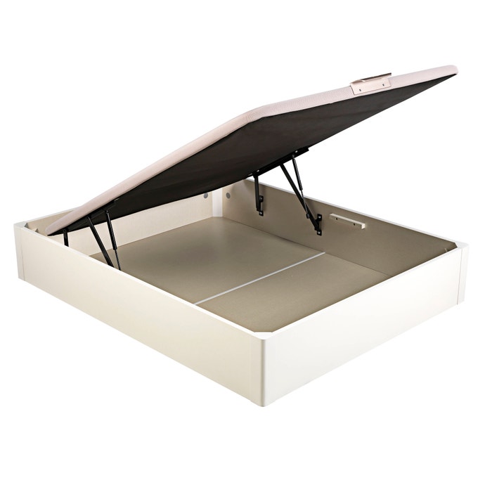 Sommier Pikolin de madeira com arrumação e tampa única em cor branca - DESIGN 80x200