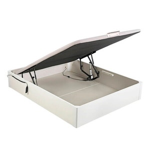 Electric single-lid white coloured wooden folding storage bed - DESIGN
