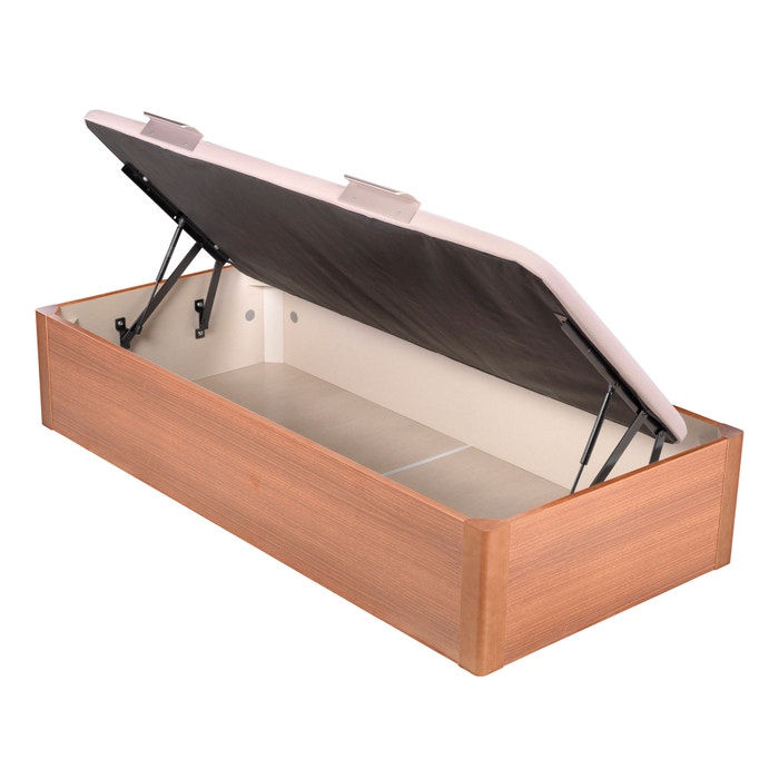 Sommier Pikolin de madeira com arrumação juvenil em cor de cerejeira - DESIGN JUV 90x190